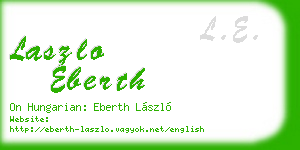 laszlo eberth business card